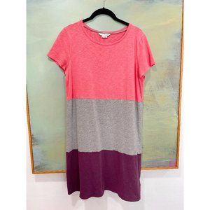 Boden Color Block Jersey Dress - Coral/Grey/Purple